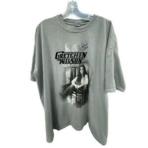 Gretchen Wilson Tour 2009 Gray T-Shirt Double Sided Short Sleeve 2XL Signed